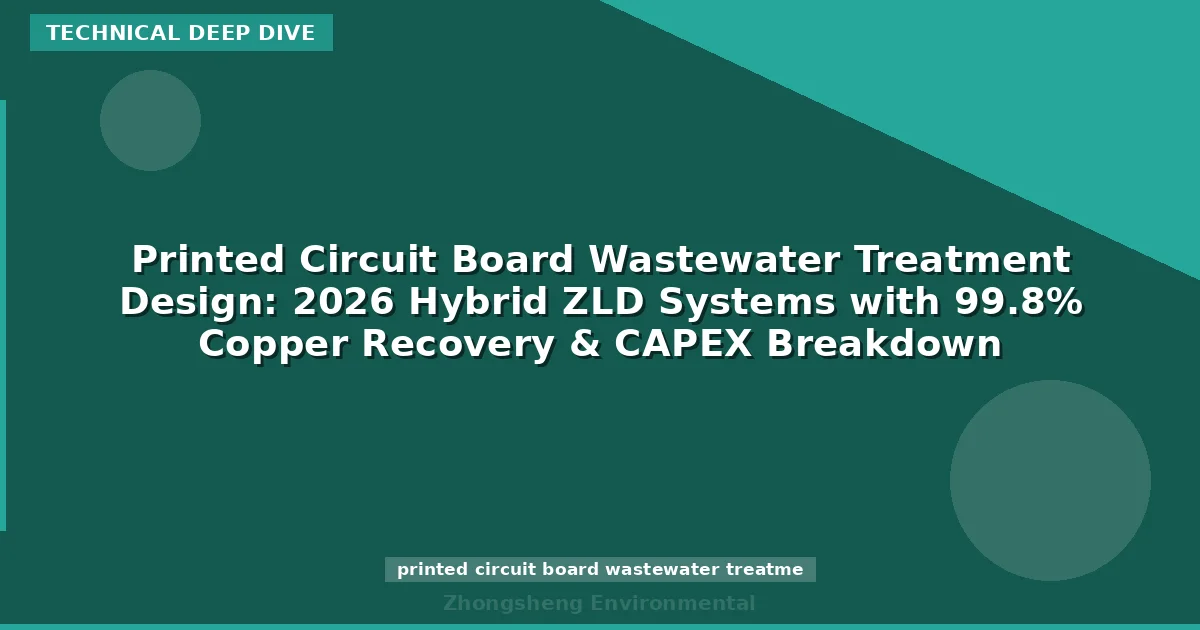Printed Circuit Board Wastewater Treatment Design: 2026 Hybrid ZLD Systems with 99.8% Copper Recovery & CAPEX Breakdown