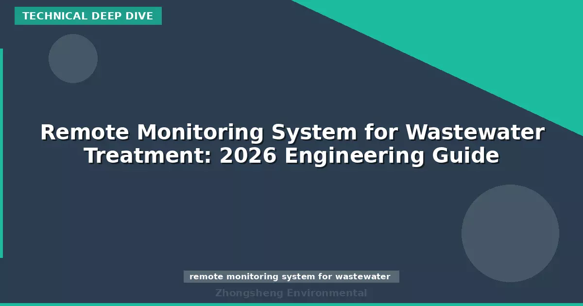Remote Monitoring System for Wastewater Treatment: 2026 Engineering Guide