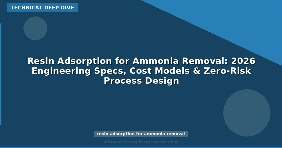 Resin Adsorption for Ammonia Removal: 2026 Engineering Specs, Cost Models & Zero-Risk Process Design