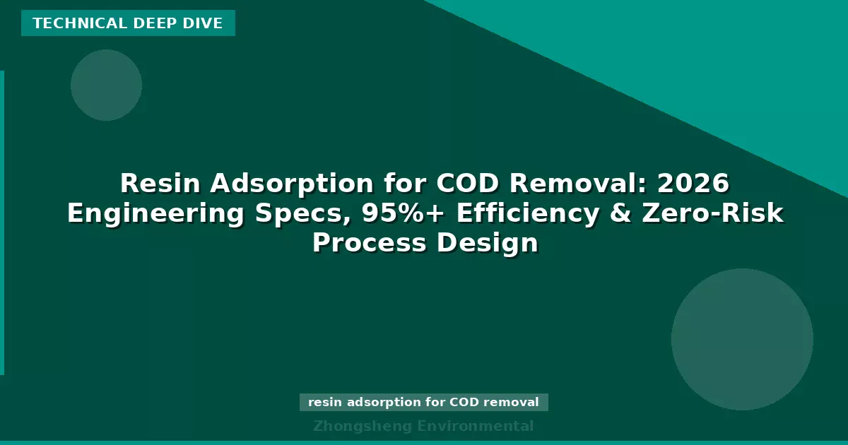 Resin Adsorption for COD Removal: 2026 Engineering Specs, 95%+ Efficiency & Zero-Risk Process Design