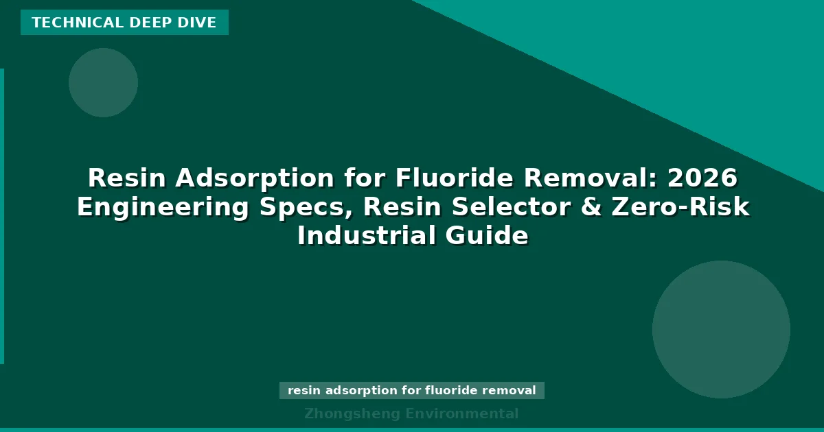 Resin Adsorption for Fluoride Removal: 2026 Engineering Specs, Resin Selector & Zero-Risk Industrial Guide