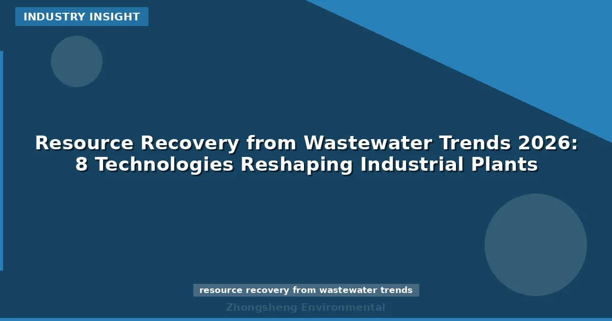 Resource Recovery from Wastewater Trends 2026: 8 Technologies Reshaping Industrial Plants
