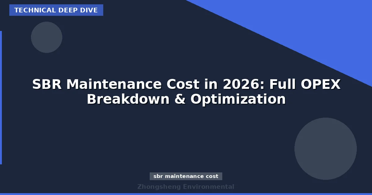 SBR Maintenance Cost in 2026: Full OPEX Breakdown & Optimization