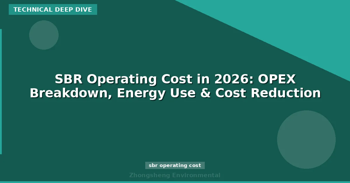 SBR Operating Cost in 2026: OPEX Breakdown, Energy Use & Cost Reduction
