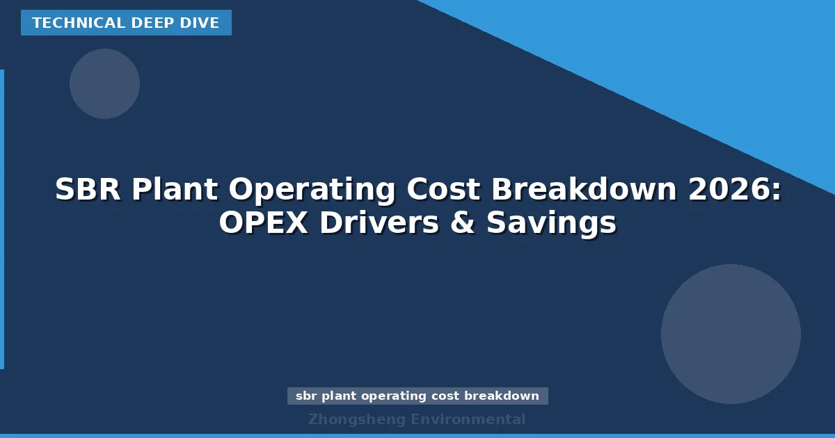 SBR Plant Operating Cost Breakdown 2026: OPEX Drivers & Savings