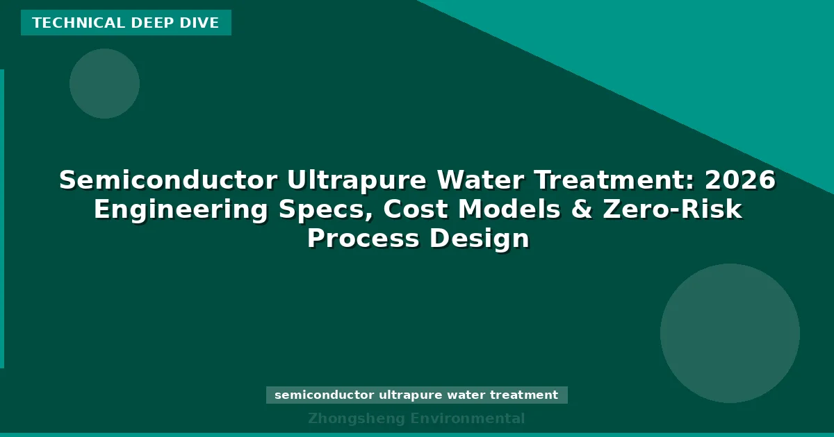 Semiconductor Ultrapure Water Treatment: 2026 Engineering Specs, Cost Models & Zero-Risk Process Design