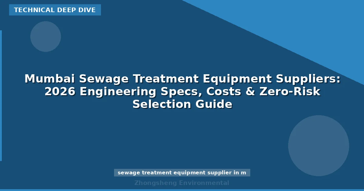 Mumbai Sewage Treatment Equipment Suppliers: 2026 Engineering Specs, Costs & Zero-Risk Selection Guide