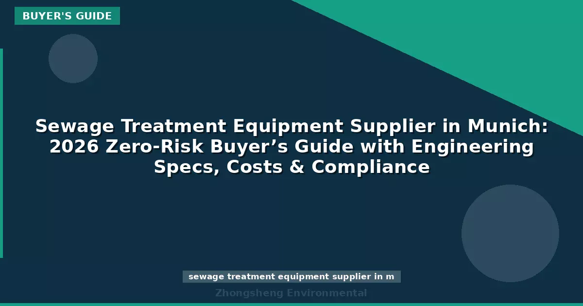 Sewage Treatment Equipment Supplier in Munich: 2026 Zero-Risk Buyer’s Guide with Engineering Specs, Costs & Compliance