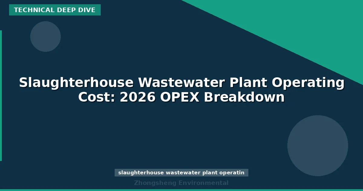 Slaughterhouse Wastewater Plant Operating Cost: 2026 OPEX Breakdown