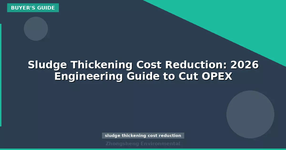 Sludge Thickening Cost Reduction: 2026 Engineering Guide to Cut OPEX
