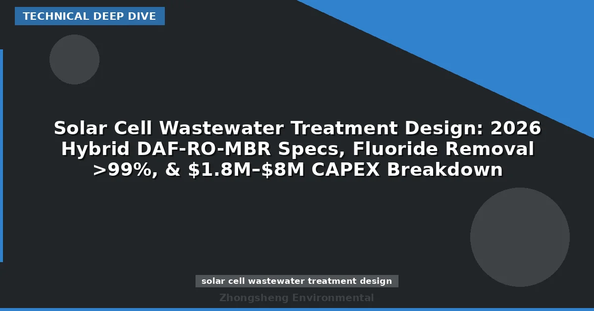 Solar Cell Wastewater Treatment Design: 2026 Hybrid DAF-RO-MBR Specs, Fluoride Removal >99%, & $1.8M–$8M CAPEX Breakdown