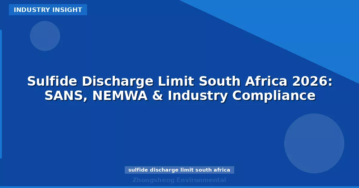 Sulfide Discharge Limit South Africa 2026: SANS, NEMWA & Industry Compliance