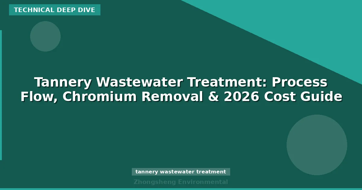 Tannery Wastewater Treatment: Process Flow, Chromium Removal & 2026 Cost Guide