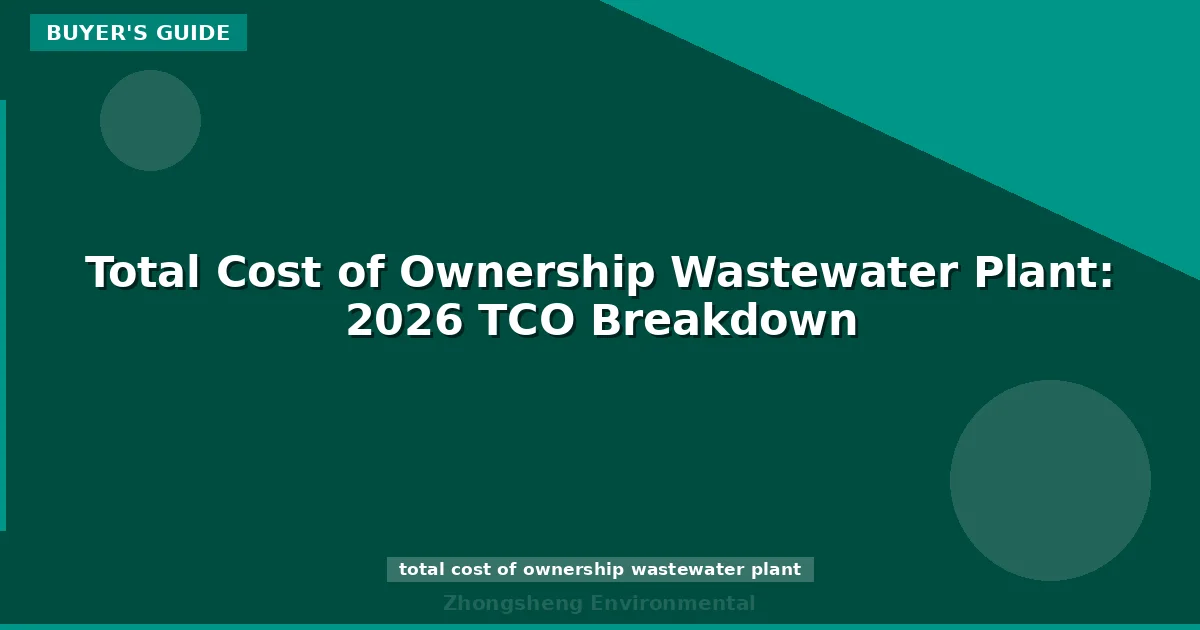 Total Cost of Ownership Wastewater Plant: 2026 TCO Breakdown