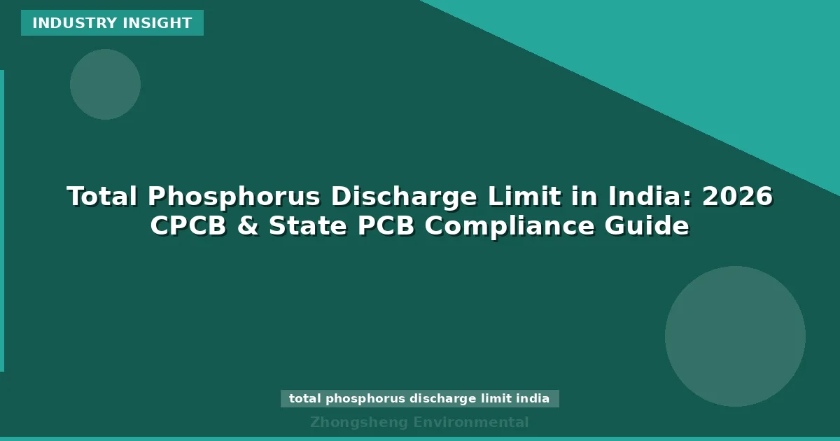 Total Phosphorus Discharge Limit in India: 2026 CPCB & State PCB Compliance Guide