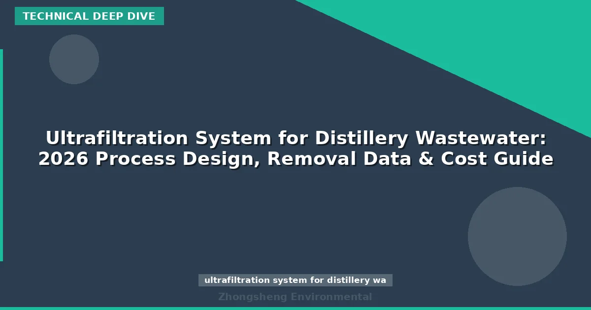 Ultrafiltration System for Distillery Wastewater: 2026 Process Design, Removal Data & Cost Guide