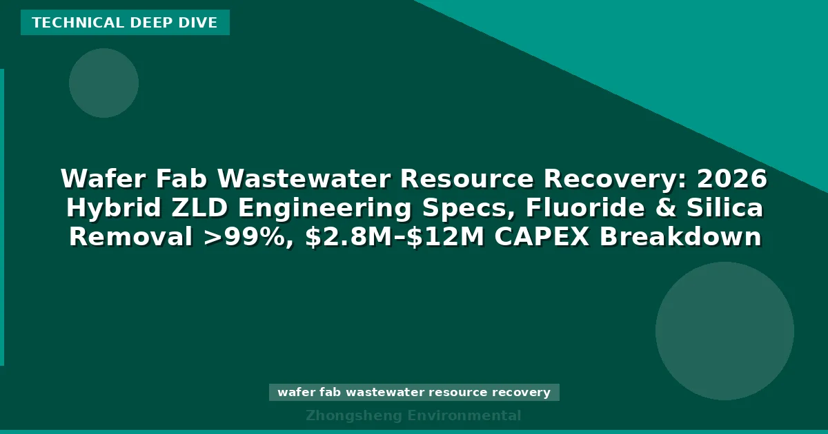 Wafer Fab Wastewater Resource Recovery: 2026 Hybrid ZLD Engineering Specs, Fluoride & Silica Removal >99%, $2.8M–$12M CAPEX Breakdown