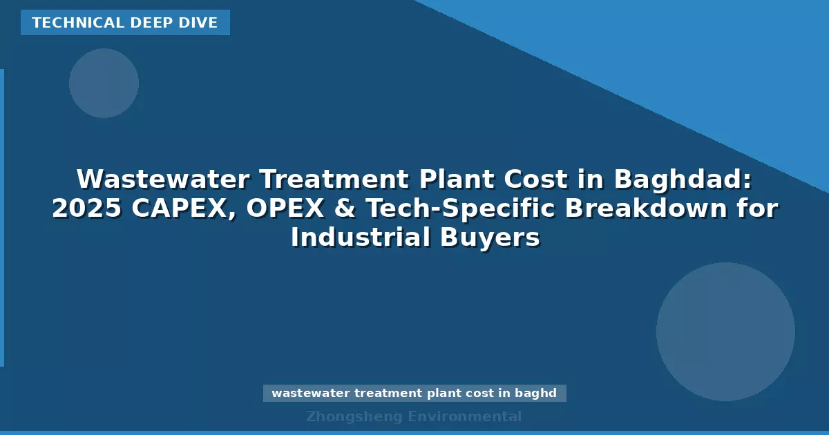 Wastewater Treatment Plant Cost in Baghdad: 2025 CAPEX, OPEX & Tech-Specific Breakdown for Industrial Buyers