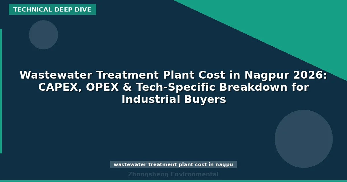 Wastewater Treatment Plant Cost in Nagpur 2026: CAPEX, OPEX & Tech-Specific Breakdown for Industrial Buyers