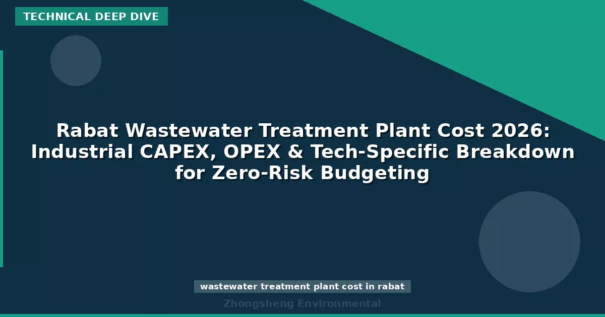 Rabat Wastewater Treatment Plant Cost 2026: Industrial CAPEX, OPEX & Tech-Specific Breakdown for Zero-Risk Budgeting