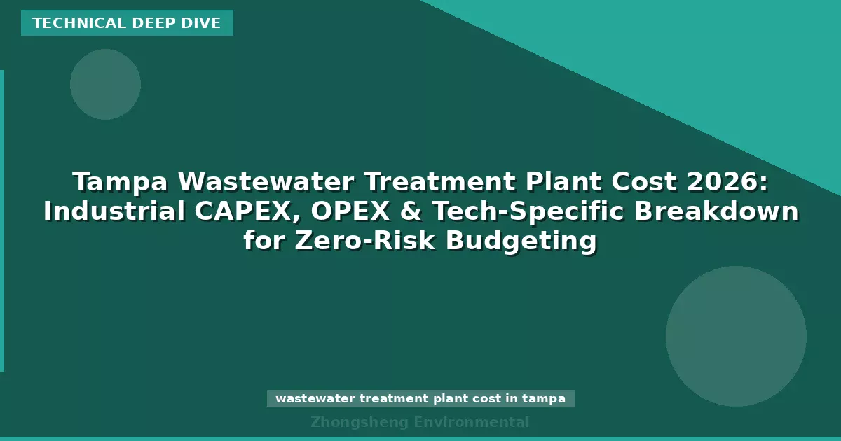 Tampa Wastewater Treatment Plant Cost 2026: Industrial CAPEX, OPEX & Tech-Specific Breakdown for Zero-Risk Budgeting