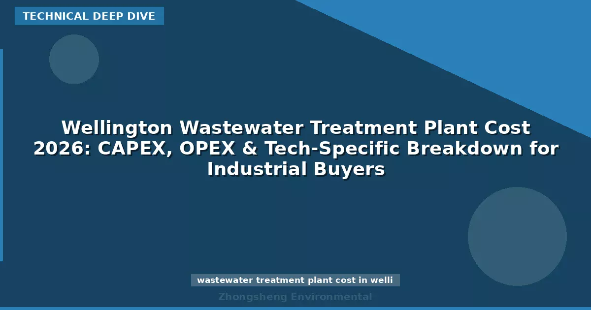 Wellington Wastewater Treatment Plant Cost 2026: CAPEX, OPEX & Tech-Specific Breakdown for Industrial Buyers