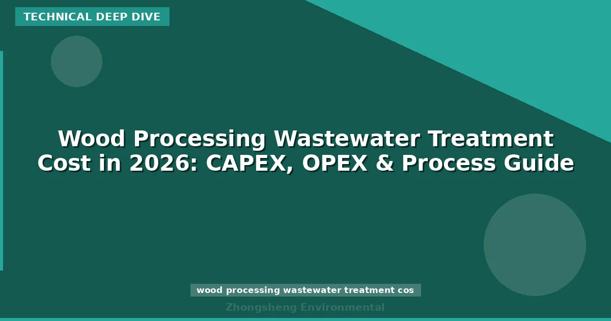 Wood Processing Wastewater Treatment Cost in 2026: CAPEX, OPEX & Process Guide