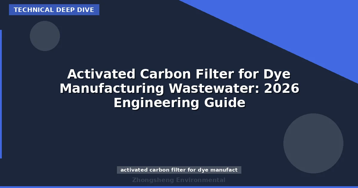 Activated Carbon Filter for Dye Manufacturing Wastewater: 2026 Engineering Guide