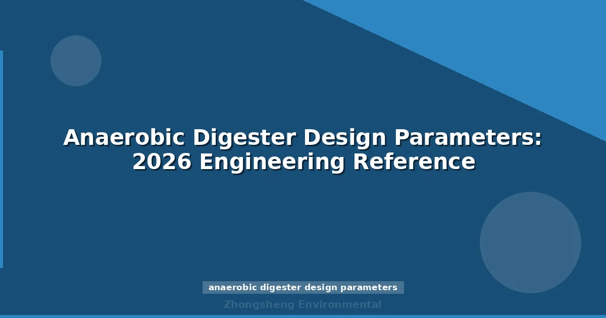Anaerobic Digester Design Parameters: 2026 Engineering Reference