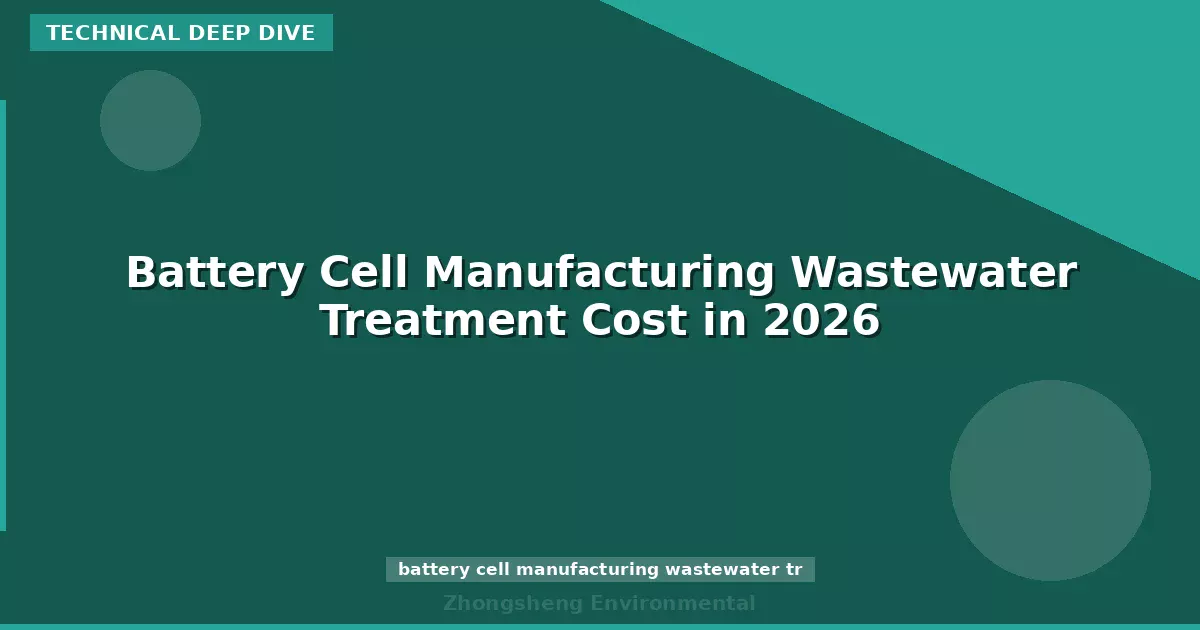 Battery Cell Manufacturing Wastewater Treatment Cost in 2026