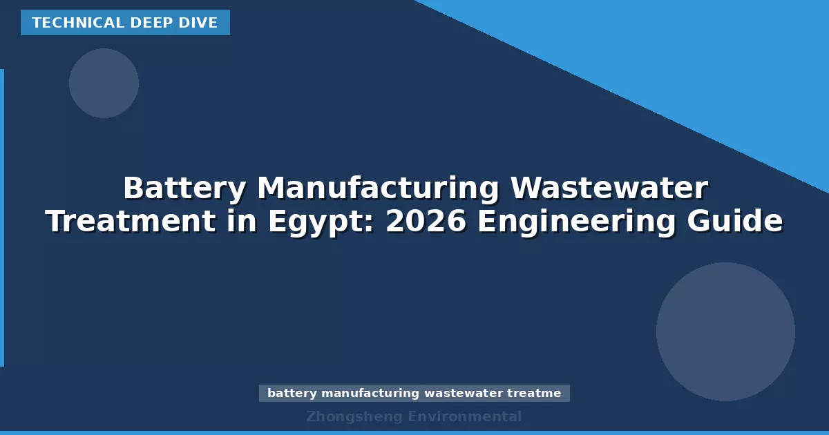 Battery Manufacturing Wastewater Treatment in Egypt: 2026 Engineering Guide