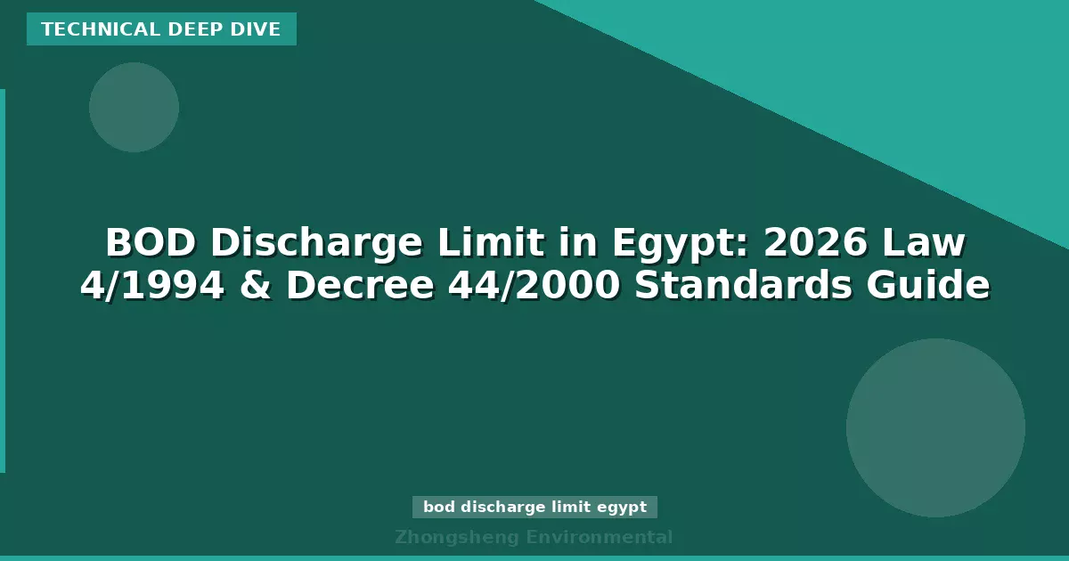 BOD Discharge Limit in Egypt: 2026 Law 4/1994 & Decree 44/2000 Standards Guide