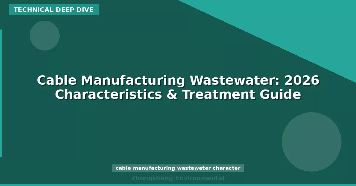 Cable Manufacturing Wastewater: 2026 Characteristics & Treatment Guide
