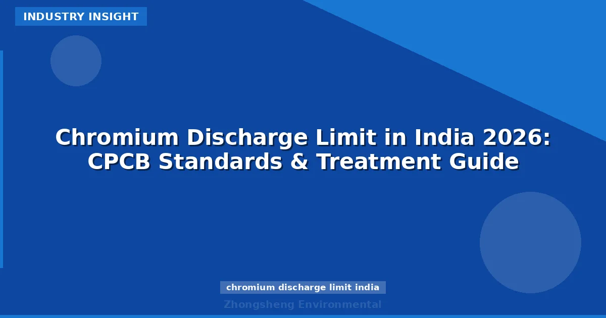 Chromium Discharge Limit in India 2026: CPCB Standards & Treatment Guide