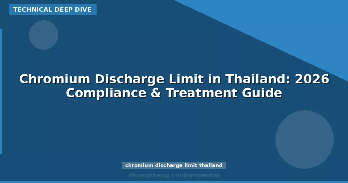Chromium Discharge Limit in Thailand: 2026 Compliance & Treatment Guide