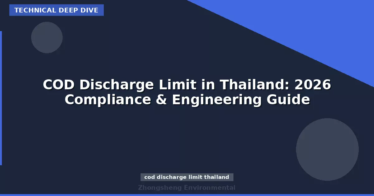 COD Discharge Limit in Thailand: 2026 Compliance & Engineering Guide