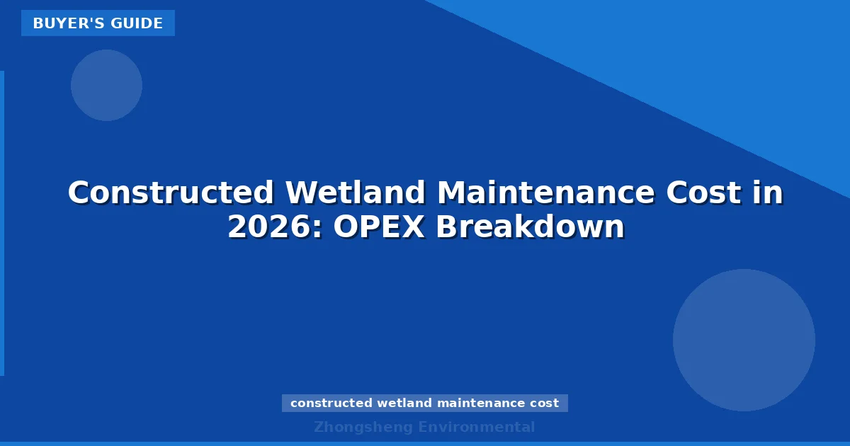 Constructed Wetland Maintenance Cost in 2026: OPEX Breakdown