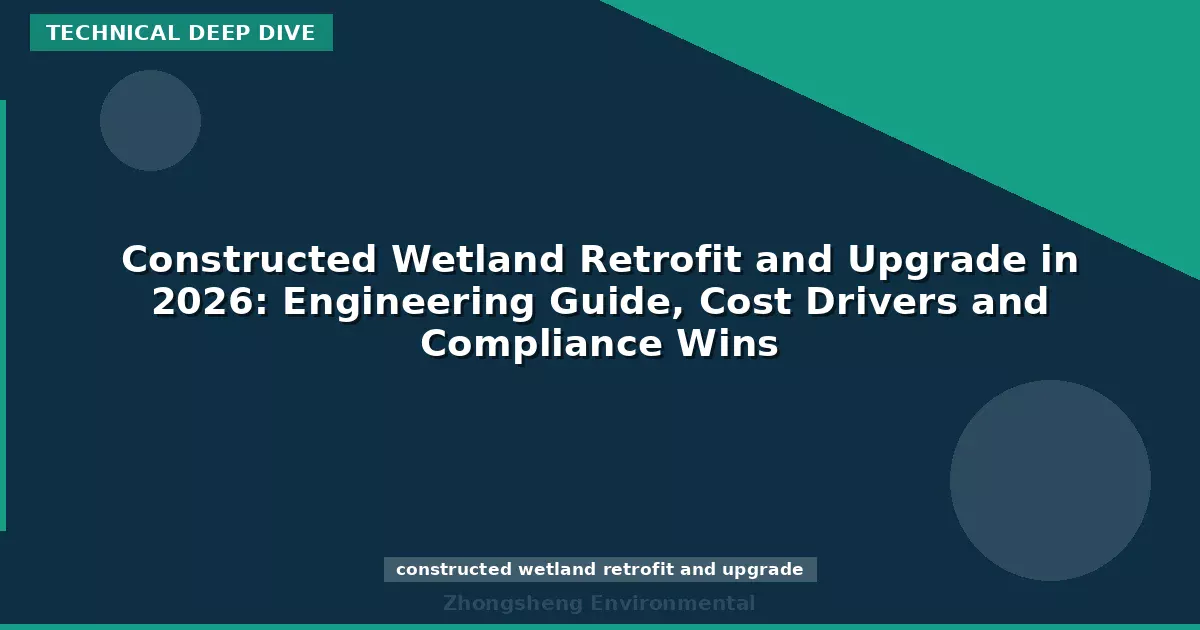 Constructed Wetland Retrofit and Upgrade in 2026: Engineering Guide, Cost Drivers and Compliance Wins
