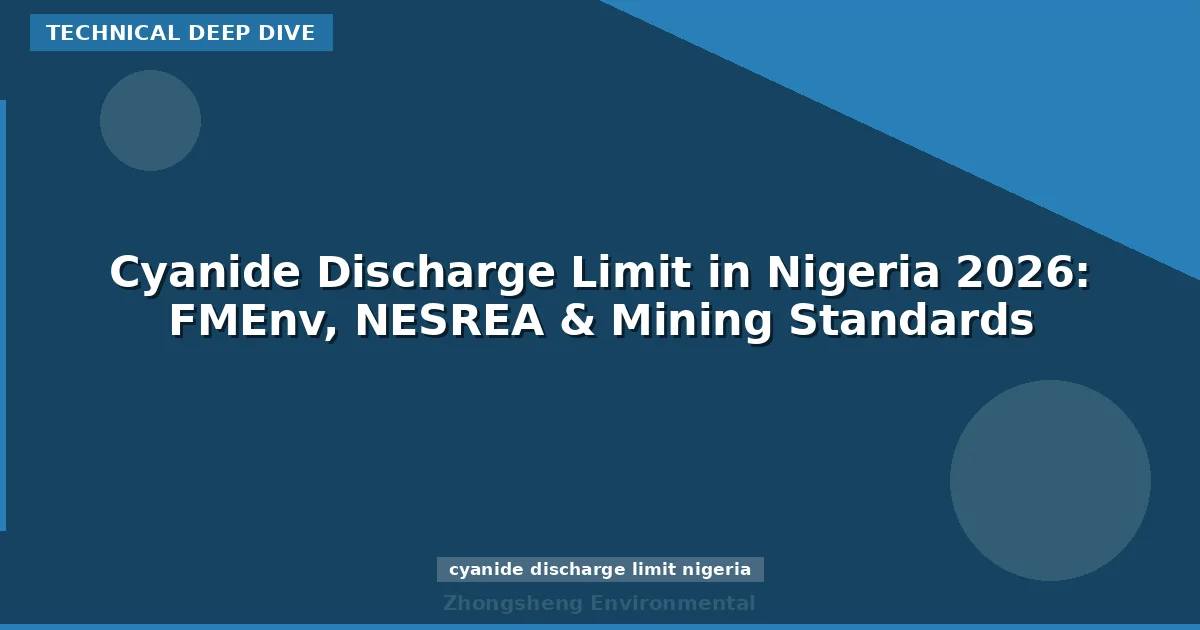 Cyanide Discharge Limit in Nigeria 2026: FMEnv, NESREA & Mining Standards