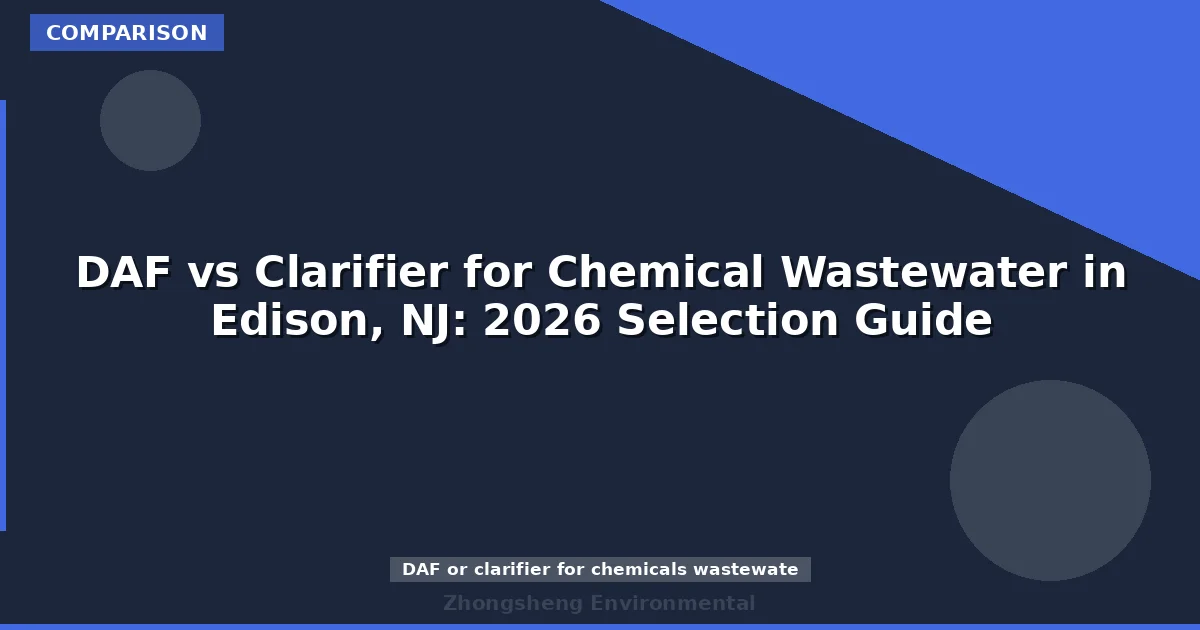DAF vs Clarifier for Chemical Wastewater in Edison, NJ: 2026 Selection Guide