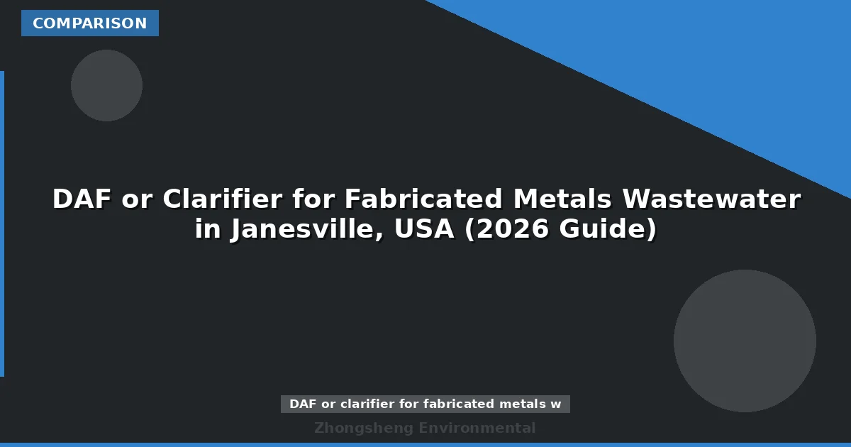 DAF or Clarifier for Fabricated Metals Wastewater in Janesville, USA (2026 Guide)