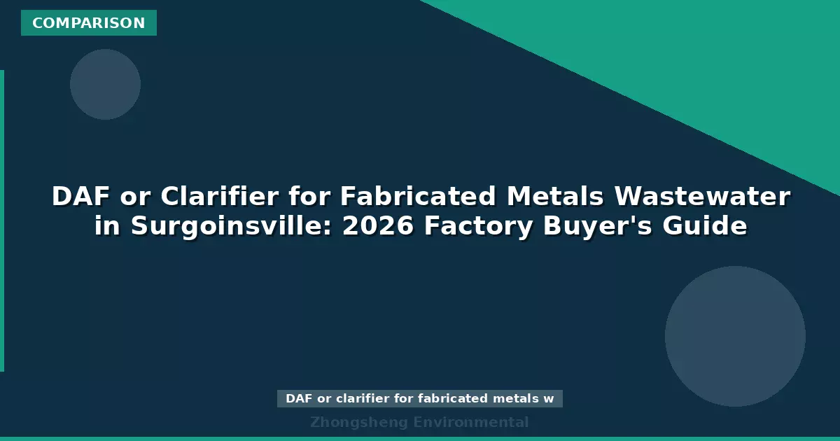 DAF or Clarifier for Fabricated Metals Wastewater in Surgoinsville: 2026 Factory Buyer's Guide