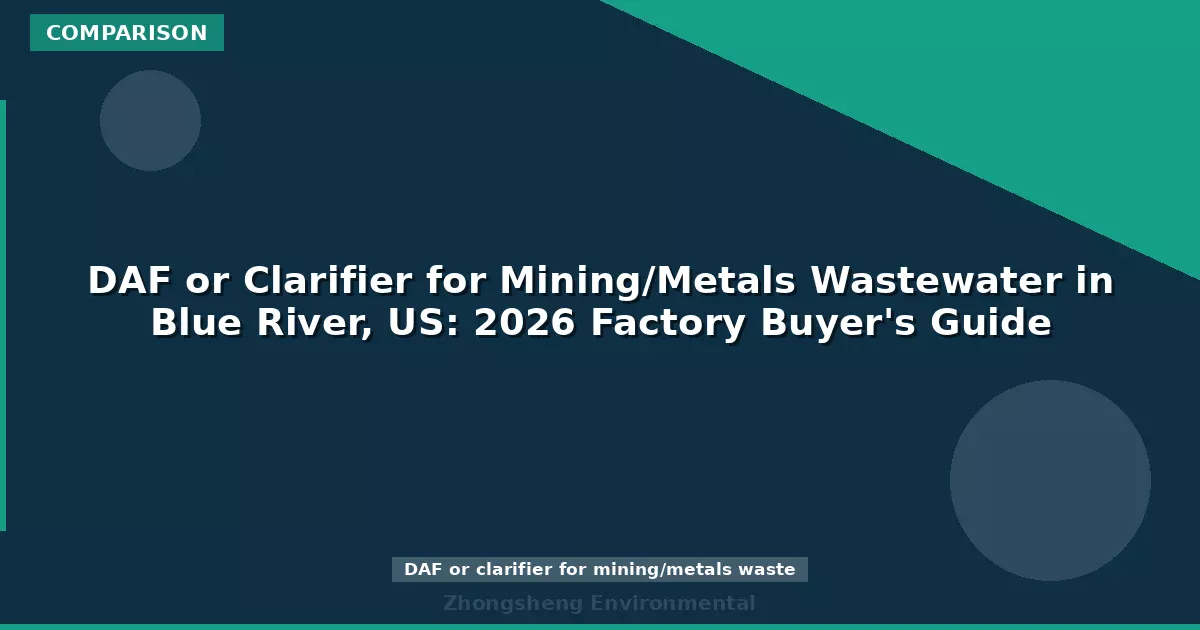 DAF or Clarifier for Mining/Metals Wastewater in Blue River, US: 2026 Factory Buyer's Guide