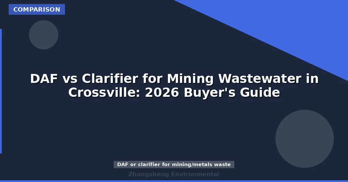 DAF vs Clarifier for Mining Wastewater in Crossville: 2026 Buyer's Guide