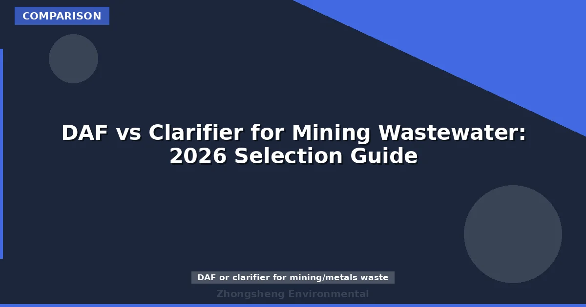 DAF vs Clarifier for Mining Wastewater: 2026 Selection Guide