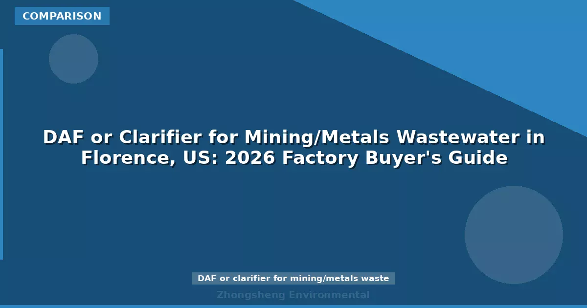 DAF or Clarifier for Mining/Metals Wastewater in Florence, US: 2026 Factory Buyer's Guide