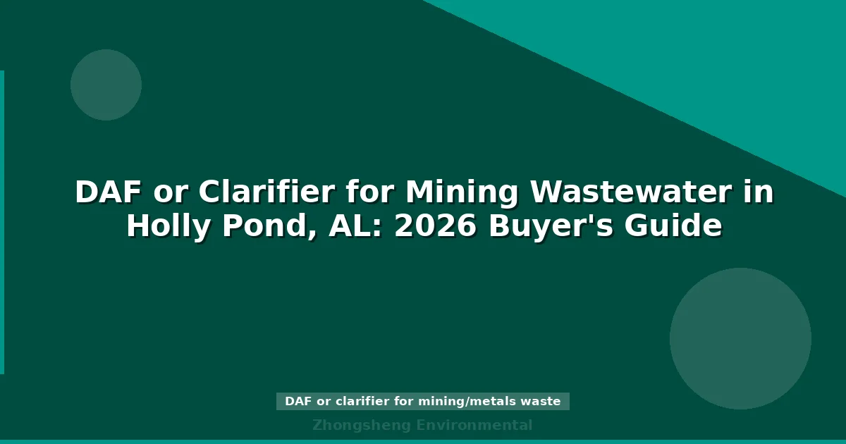 DAF or Clarifier for Mining Wastewater in Holly Pond, AL: 2026 Buyer's Guide