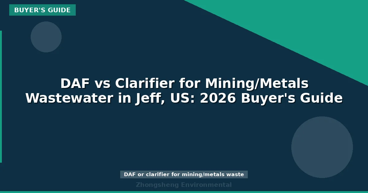 DAF vs Clarifier for Mining/Metals Wastewater in Jeff, US: 2026 Buyer's Guide