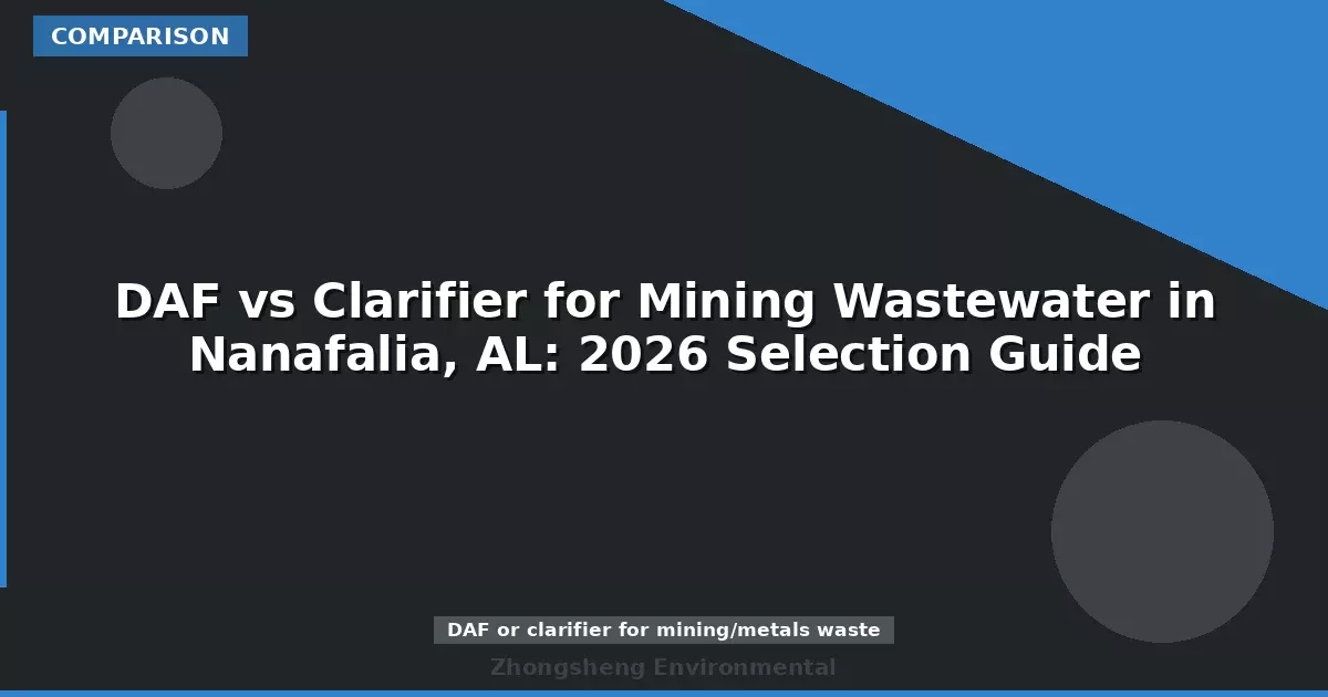 DAF vs Clarifier for Mining Wastewater in Nanafalia, AL: 2026 Selection Guide