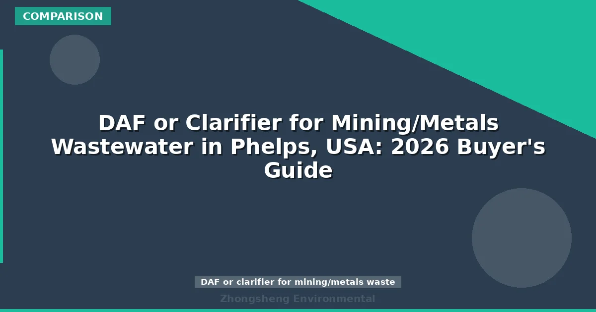 DAF or Clarifier for Mining/Metals Wastewater in Phelps, USA: 2026 Buyer's Guide